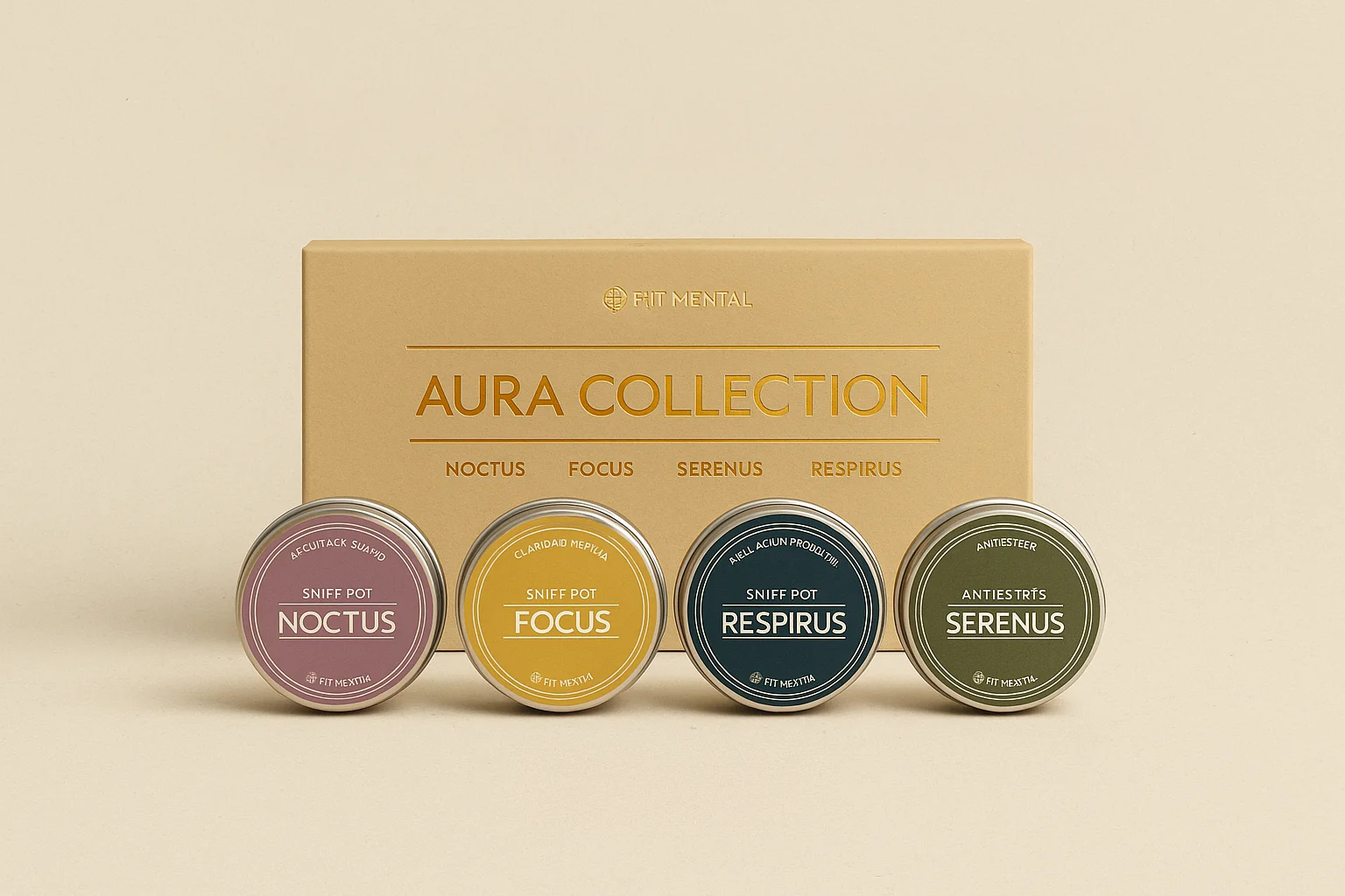 Aura Collection - Kit completo de Sniff Pots con Noctus, Focus, Serenus y Respirus
